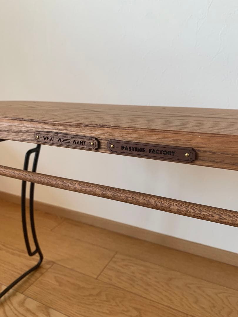 値下げ不可:SOLIDWOODSHELF テーブル（ウッドバー付き）