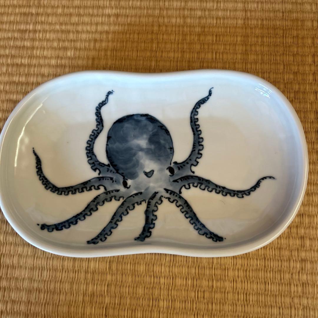 三川内焼 平戸松山窯 魚紋のお皿　5枚セット