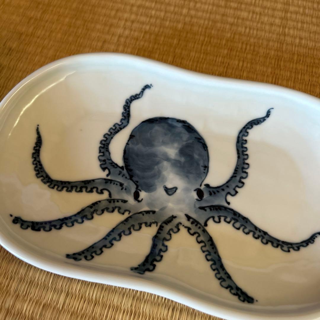 三川内焼 平戸松山窯 魚紋のお皿　5枚セット