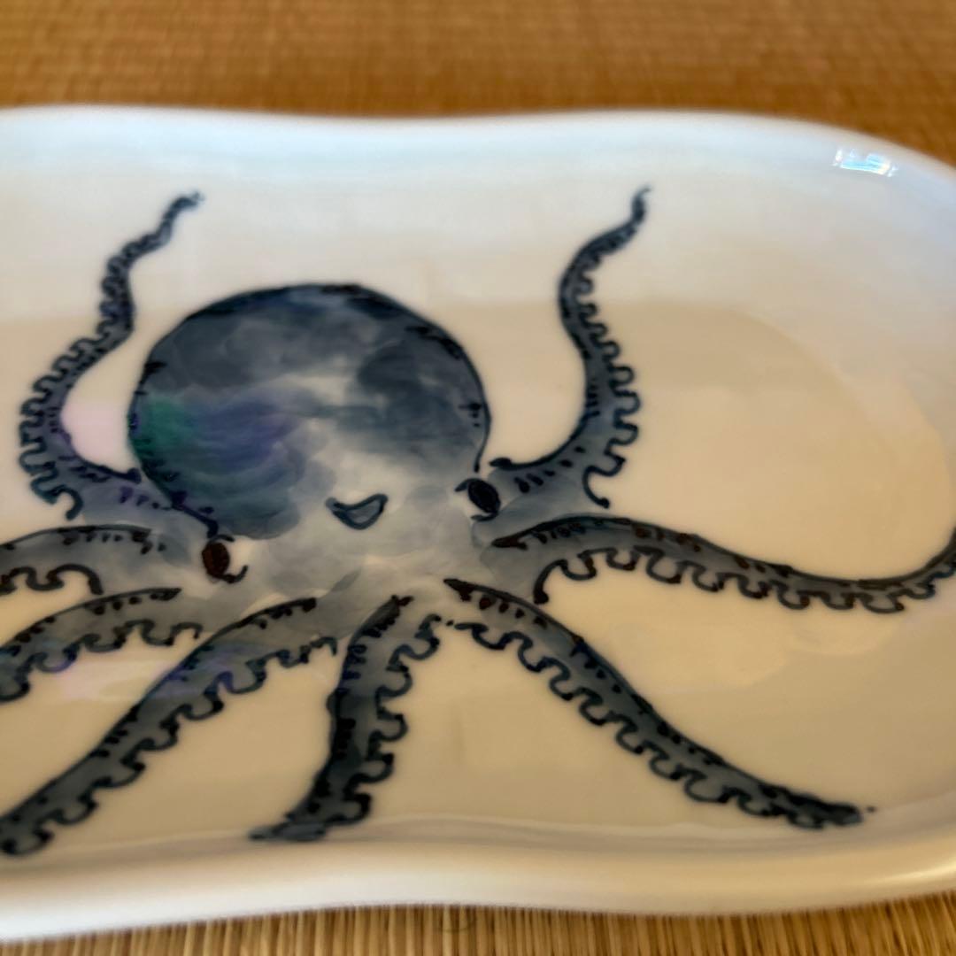 三川内焼 平戸松山窯 魚紋のお皿　5枚セット