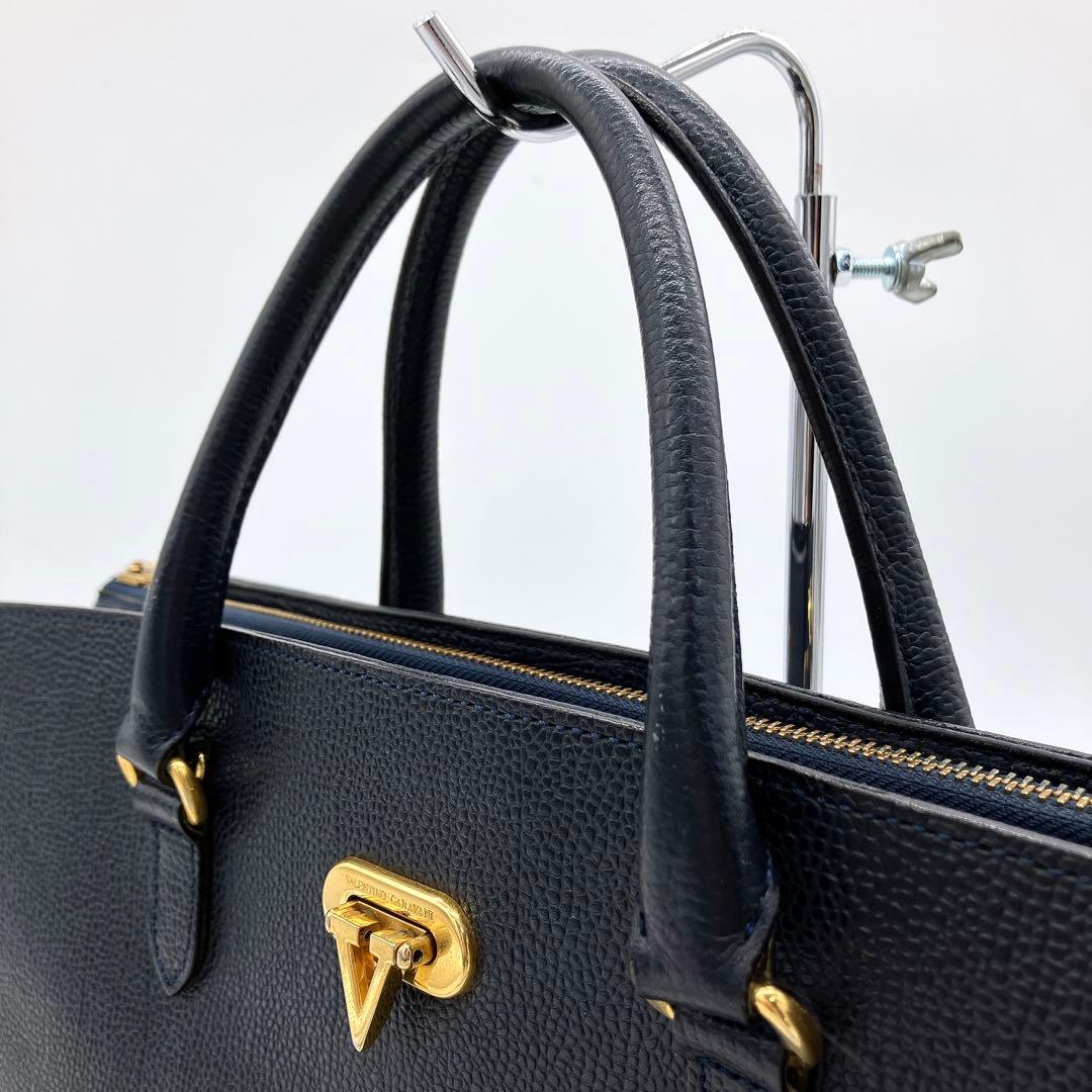 【VALENTINO GARAVANI】2wayバッグ　ゴールド金具　ネイビー