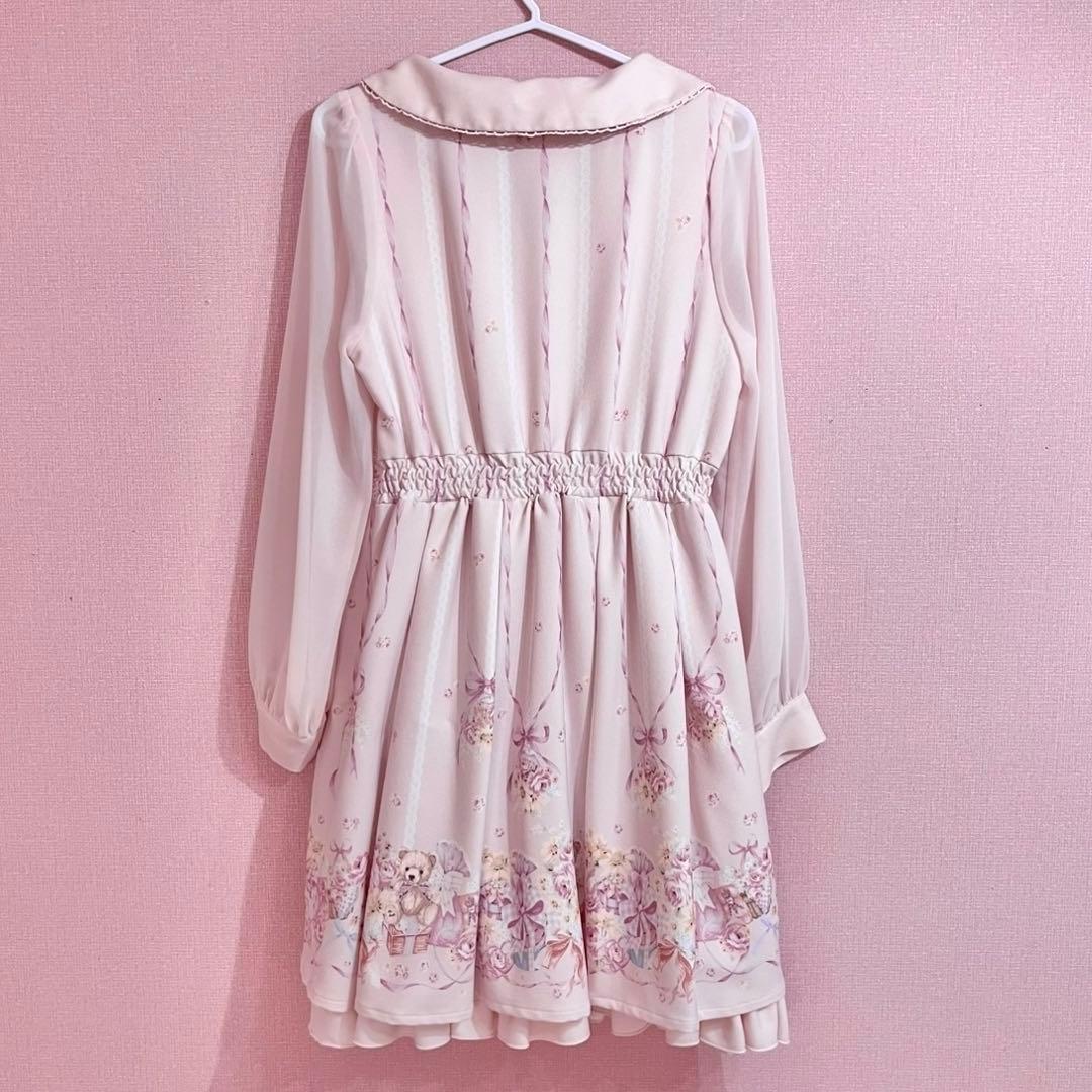 【最終値下げ】LIZLISA リズリサ ラッピングベア柄 ワンピース ピンク