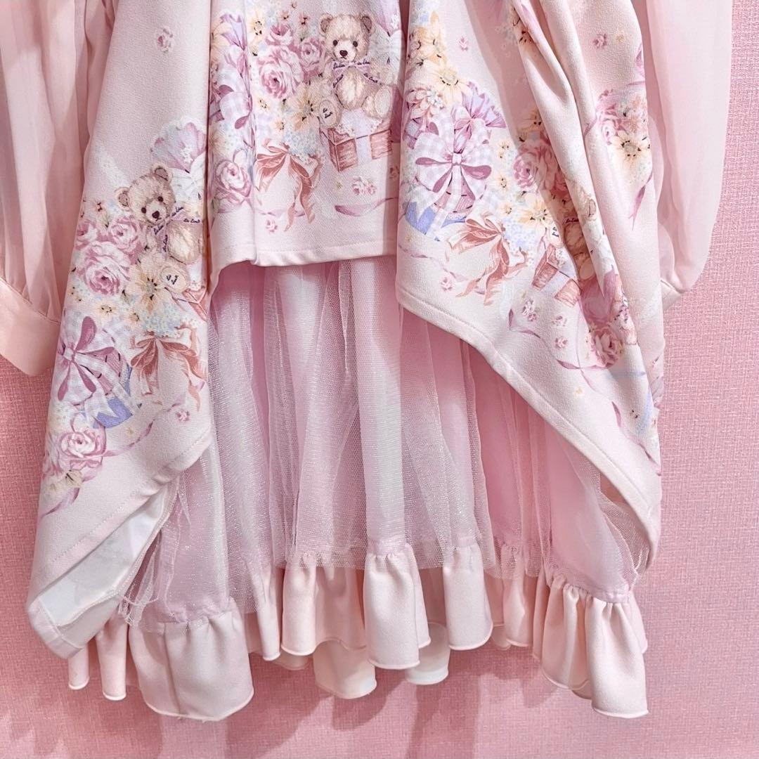 【最終値下げ】LIZLISA リズリサ ラッピングベア柄 ワンピース ピンク