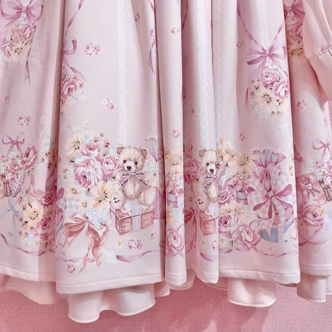 【最終値下げ】LIZLISA リズリサ ラッピングベア柄 ワンピース ピンク