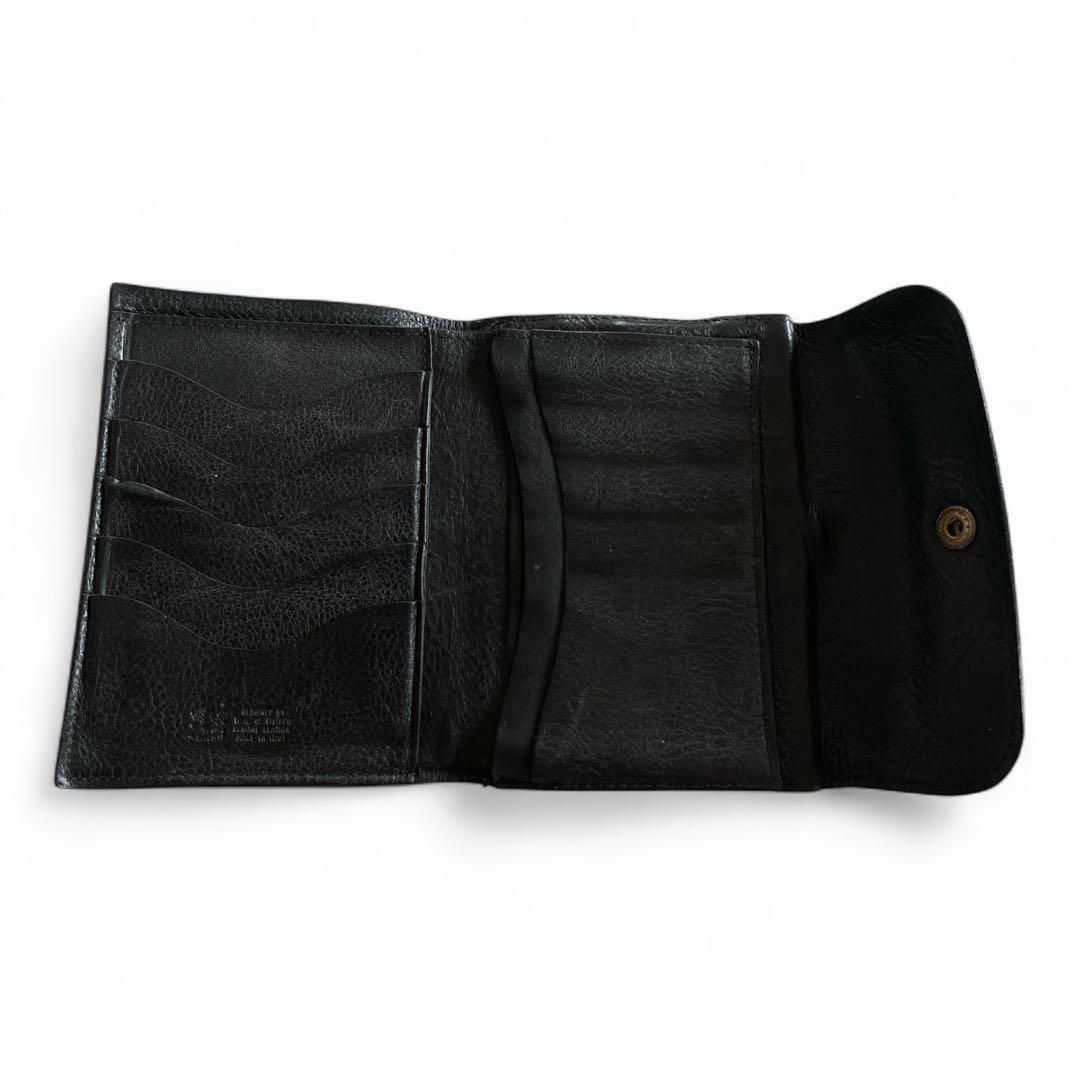イルビゾンテ 二つ折り財布 ウォレット　ブラック　レザー　がま口　男女兼用