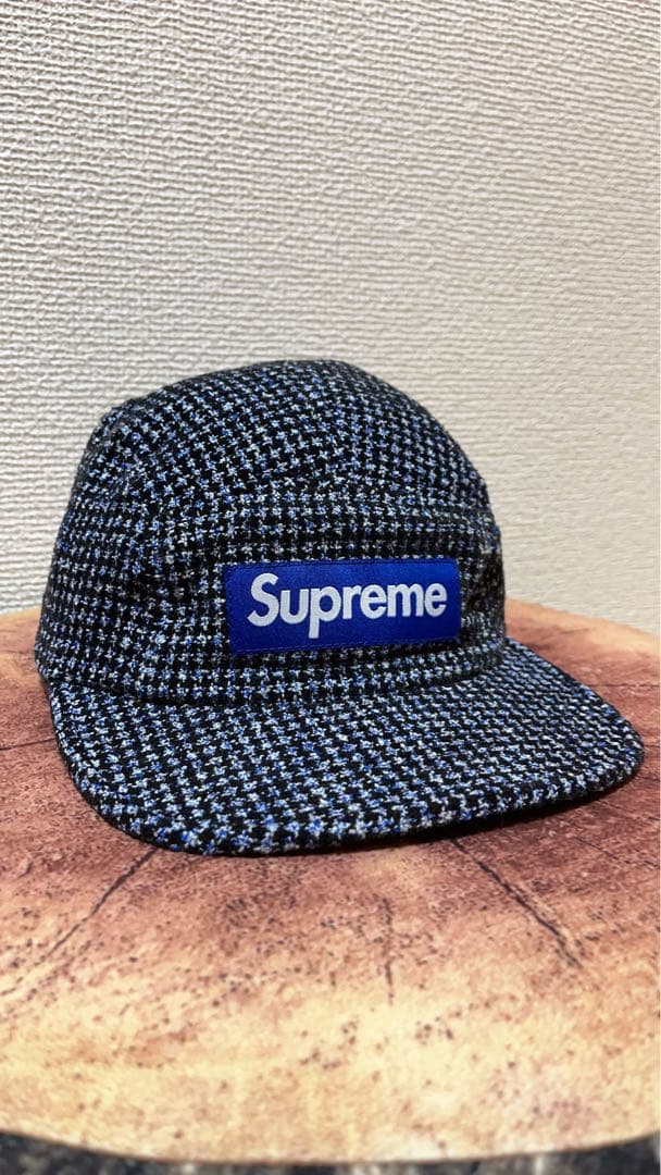 Supreme キャップ 青黒チェック