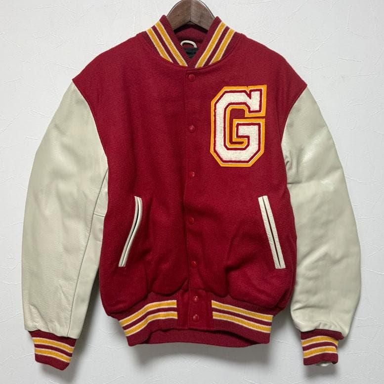 ゴールデンベアー スタジャン ワッペンモデル M レッド×クリーム