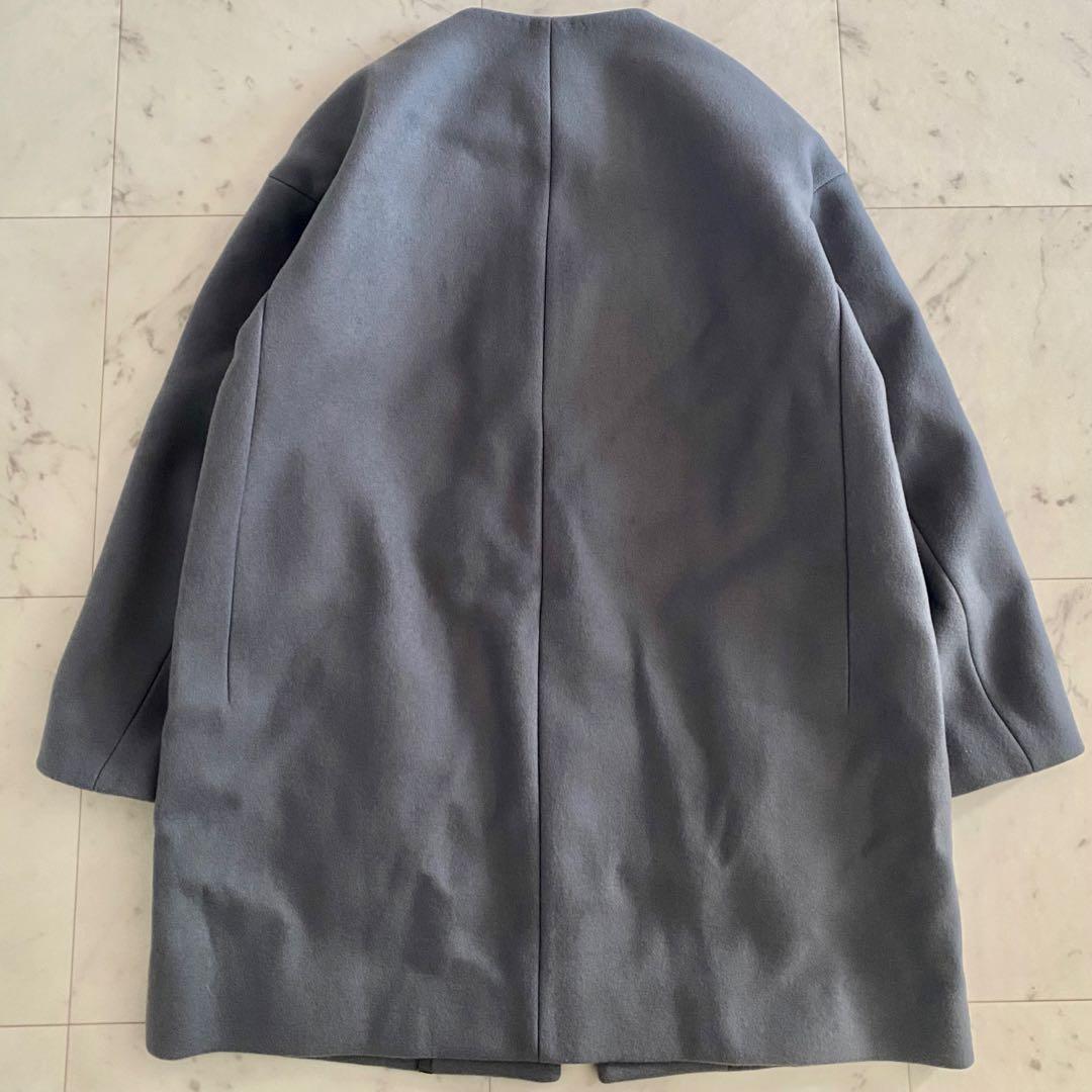 美品 ドゥロワー オーバーサイズ コクーンノーカラーコート ウールシルク