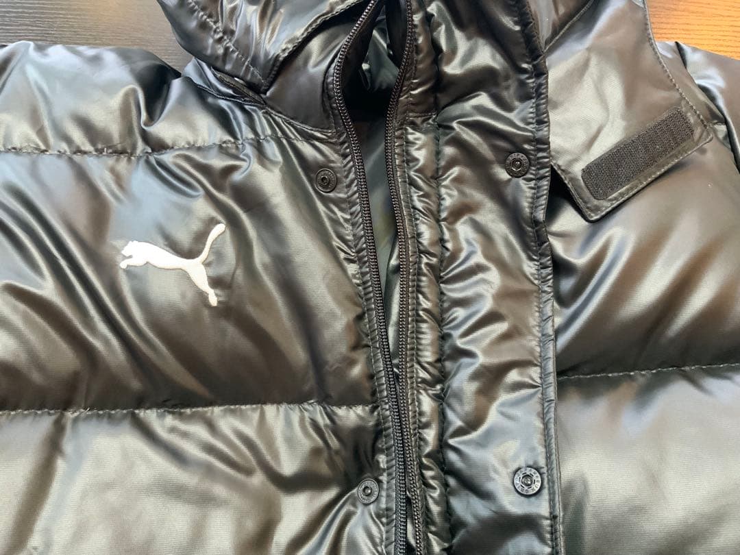 Puma プーマ　黒 ブラック ダウン　ロングコート　ベンチコート　L