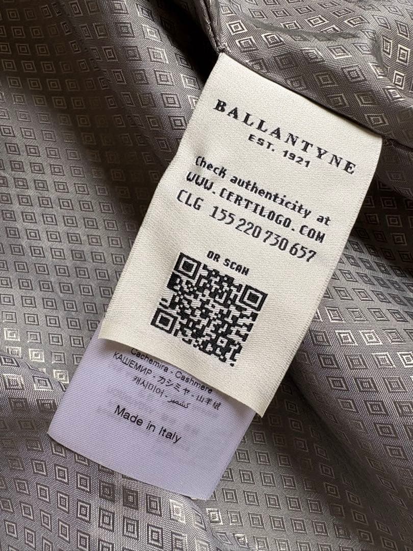 新品　BALLANTYNE バランタイン　ロングコート　グレー　カシミヤ混