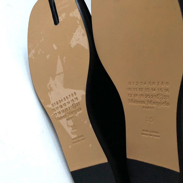 新品35 メゾン マルジェラ ダークネイビー 足袋 タビ バブーシュ スリッポン