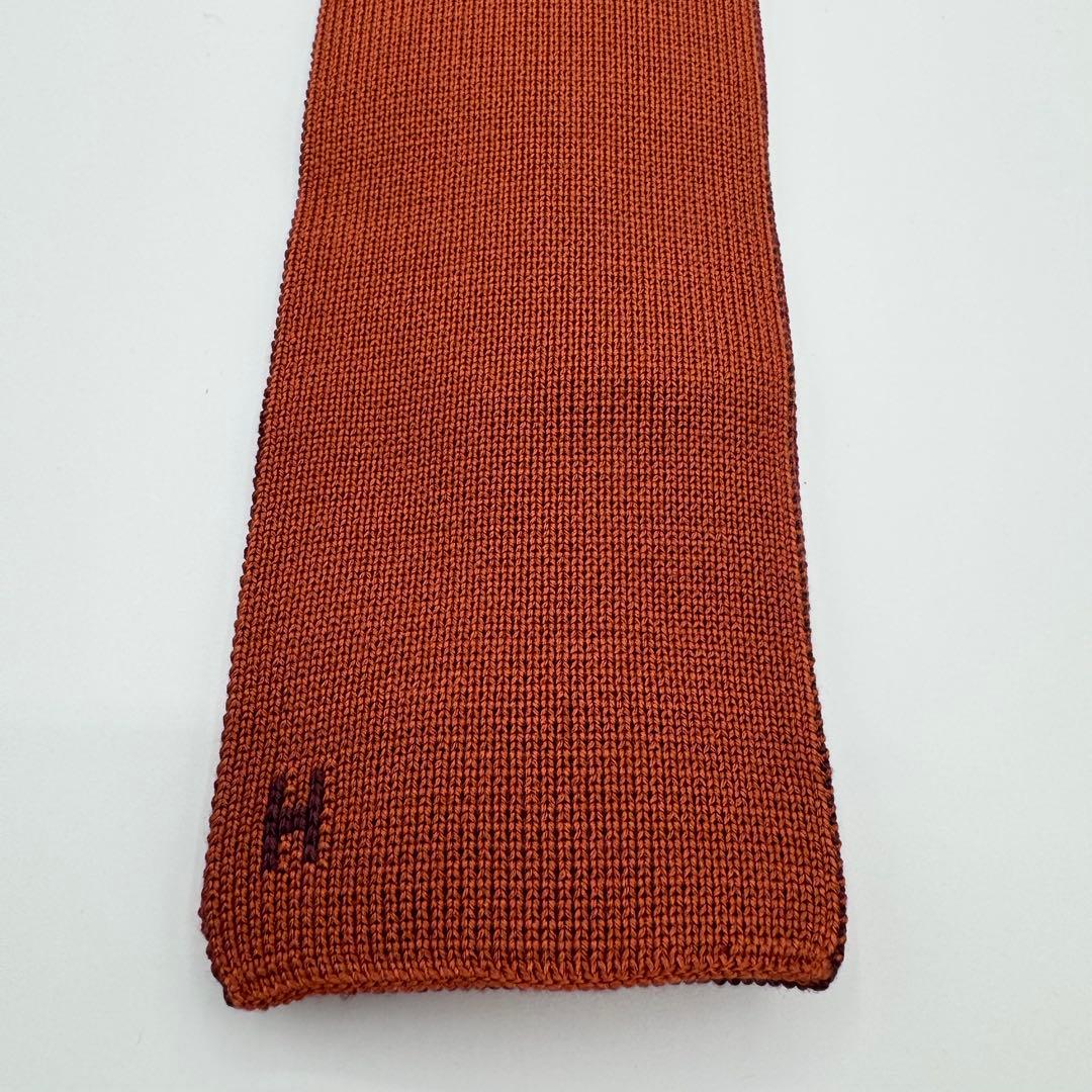 【エルメス】ネクタイ　リバーシブル 4カラー　ニットタイ　シルク100%