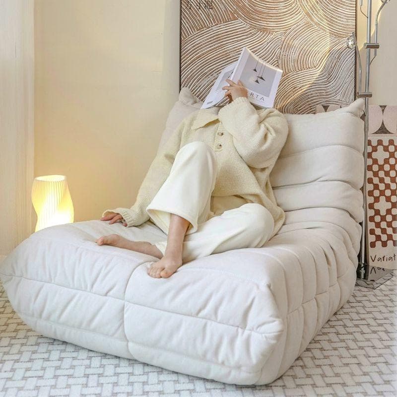 《クリスマスセール15%OFF》高反発ウレタン ごろ寝ソファ 白スエード調