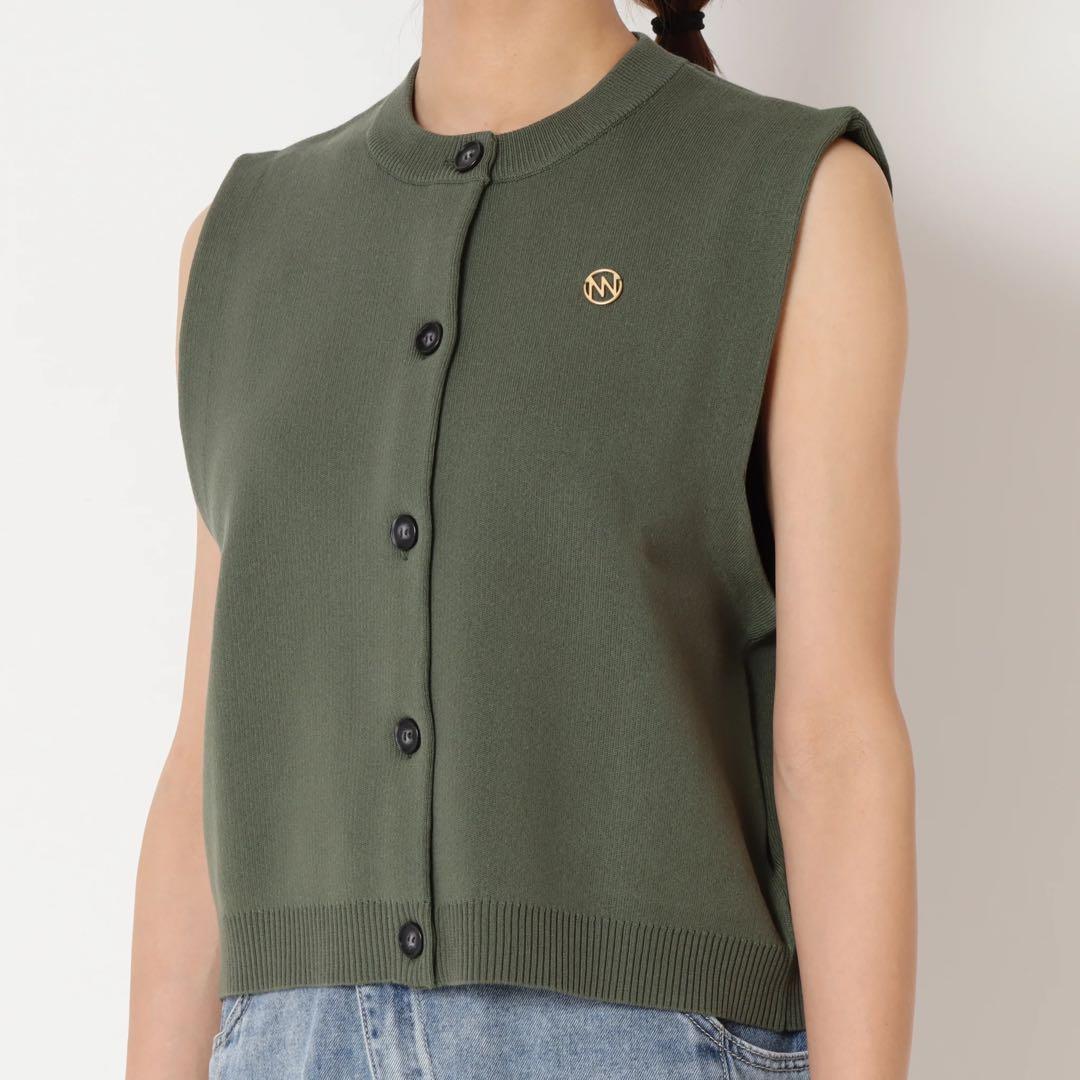 新品✨YENN ダブルフェイスニットベスト　カーキー　Fサイズ
