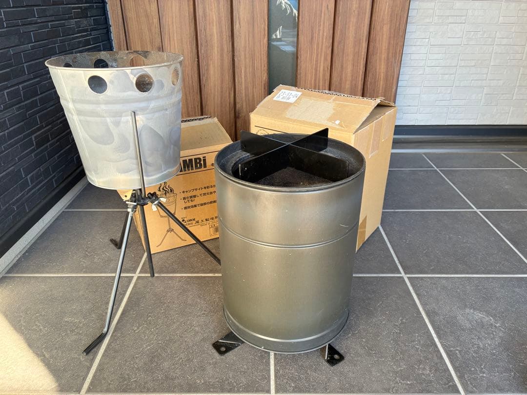 尾上製作所の焚き火台「CAMBi」と「CAMBi Ⅱ」のセット+オマケ