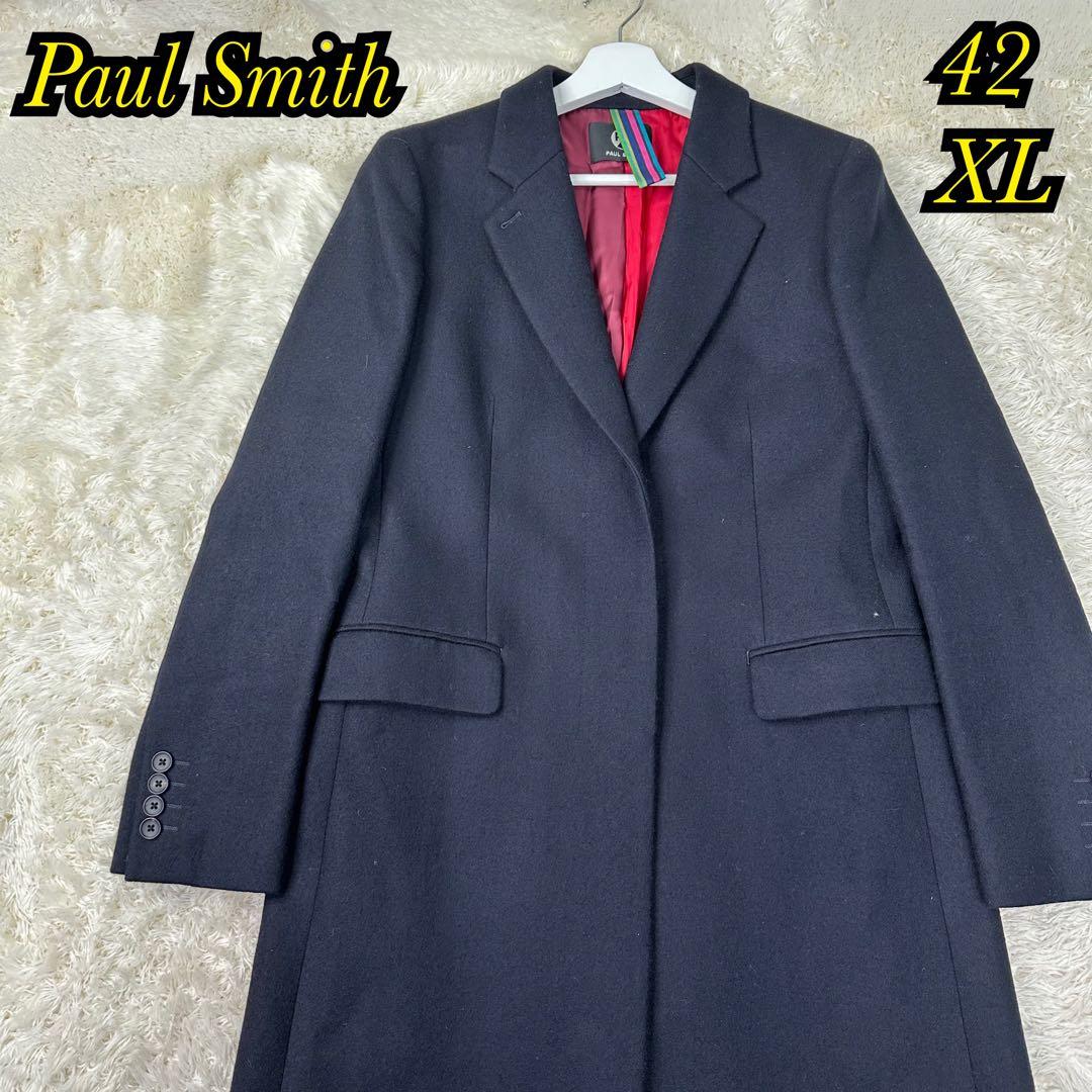✨美品✨XL✨Paul Smith 比翼仕立て ロングコート ブラック 42