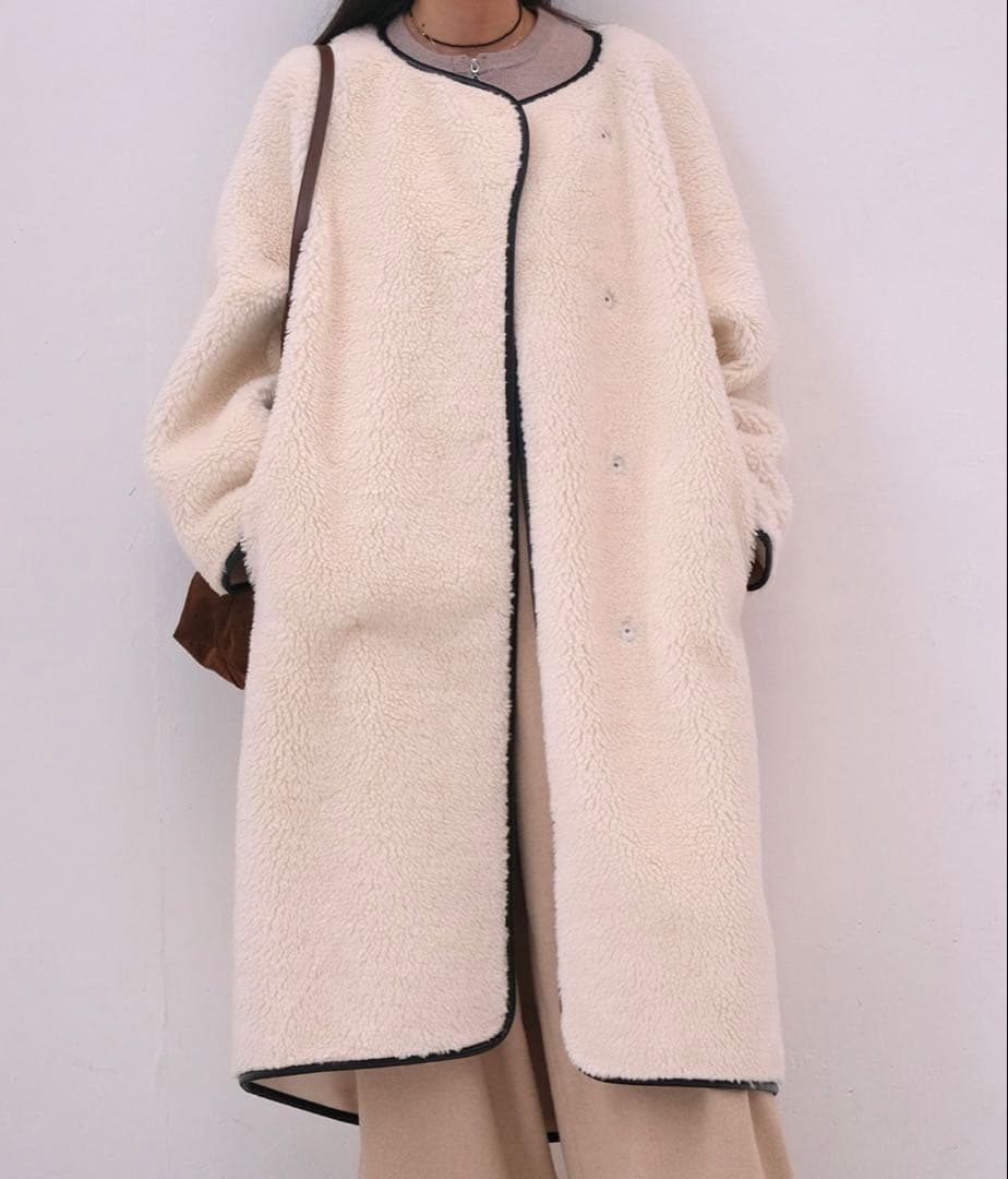 【新品】AKTE ボアロングコート ホワイト