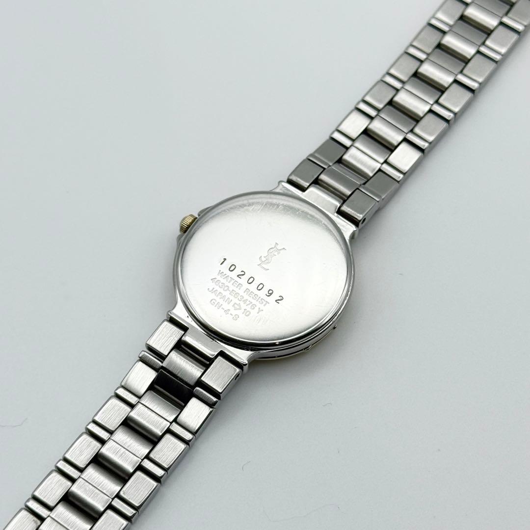 ✨新品電池・稼働✨サンローラン 腕時計 クォーツ ラウンド コンビ 3針時計