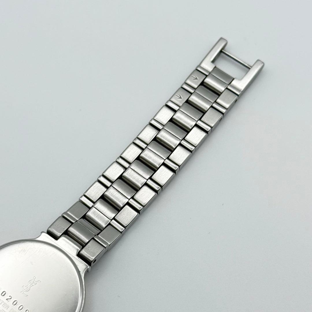 ✨新品電池・稼働✨サンローラン 腕時計 クォーツ ラウンド コンビ 3針時計