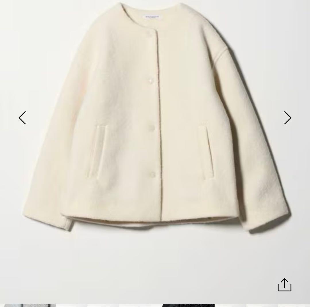 【美品】ブークレーノーカラーブルゾン