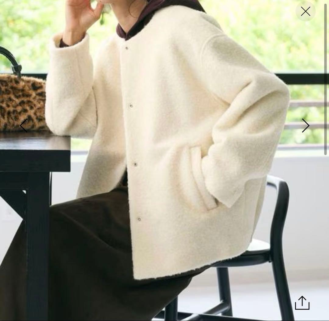 【美品】ブークレーノーカラーブルゾン