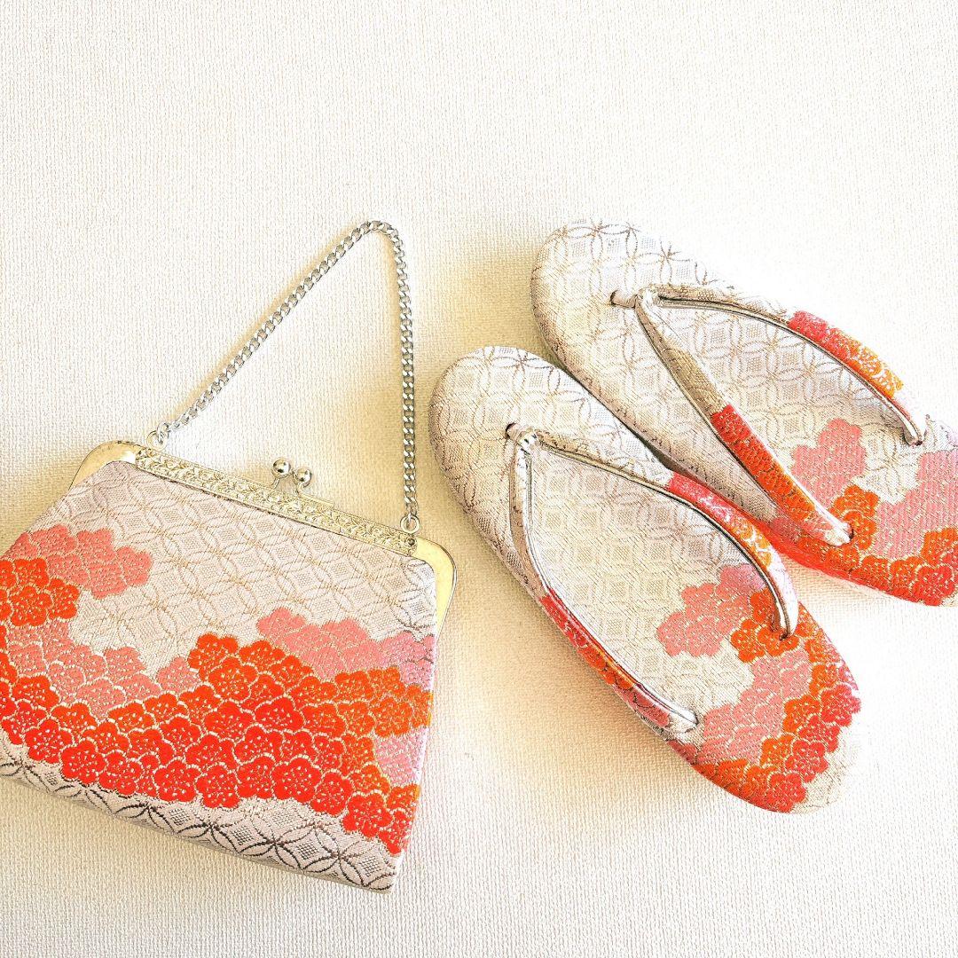 七五三　7歳　女の子　着物フルセット　小物セット　赤×紺　5242