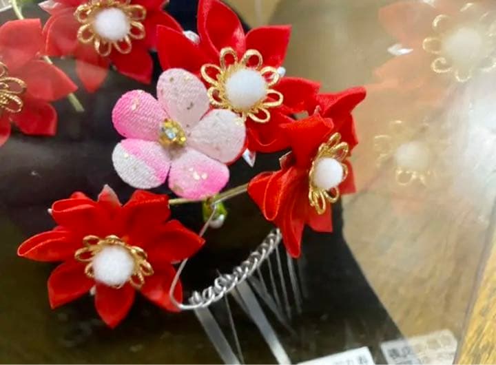 専用　新品　七五三　簪　つまみ細工花簪　Uピン簪