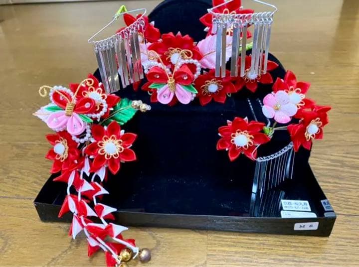 専用　新品　七五三　簪　つまみ細工花簪　Uピン簪
