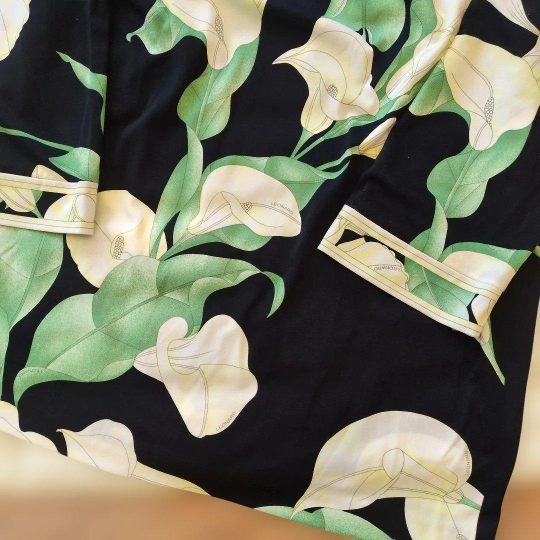 美品　人気カンカン　LEONARD フラワープリント 長袖チュニック