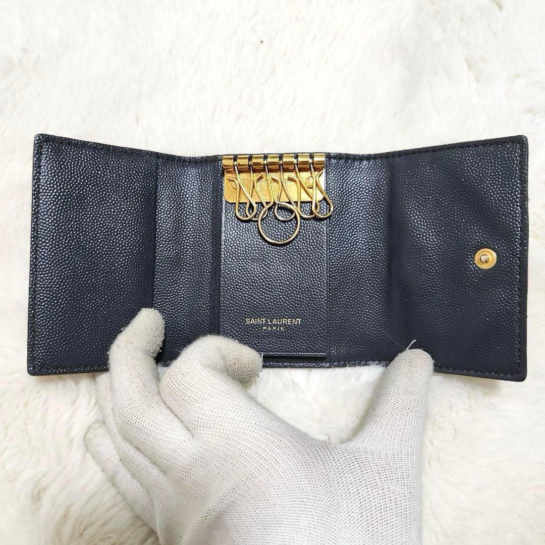 ✨極美品　付属品完備✨サンローラン　キーケース　6連　カサンドラ　グレー　レザー