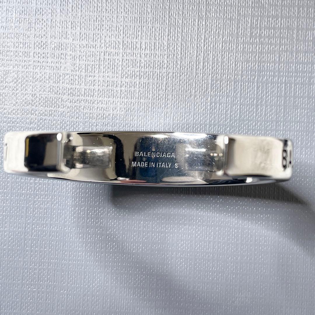【未使用級】BALENCIAGA Bロゴブレスレット シルバー