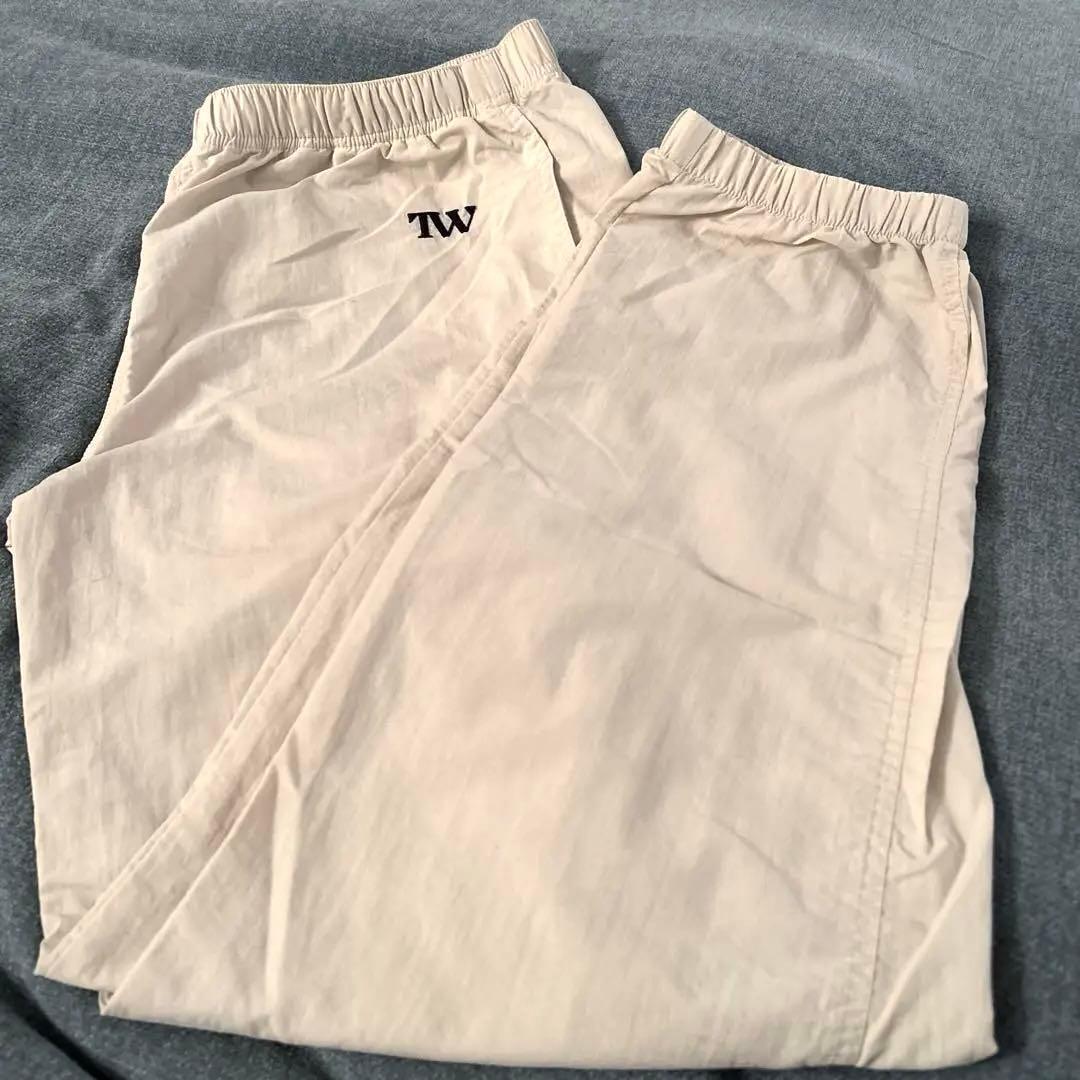 TW トゥ　unisex nylon pants ナイロンパンツ　アイボリー