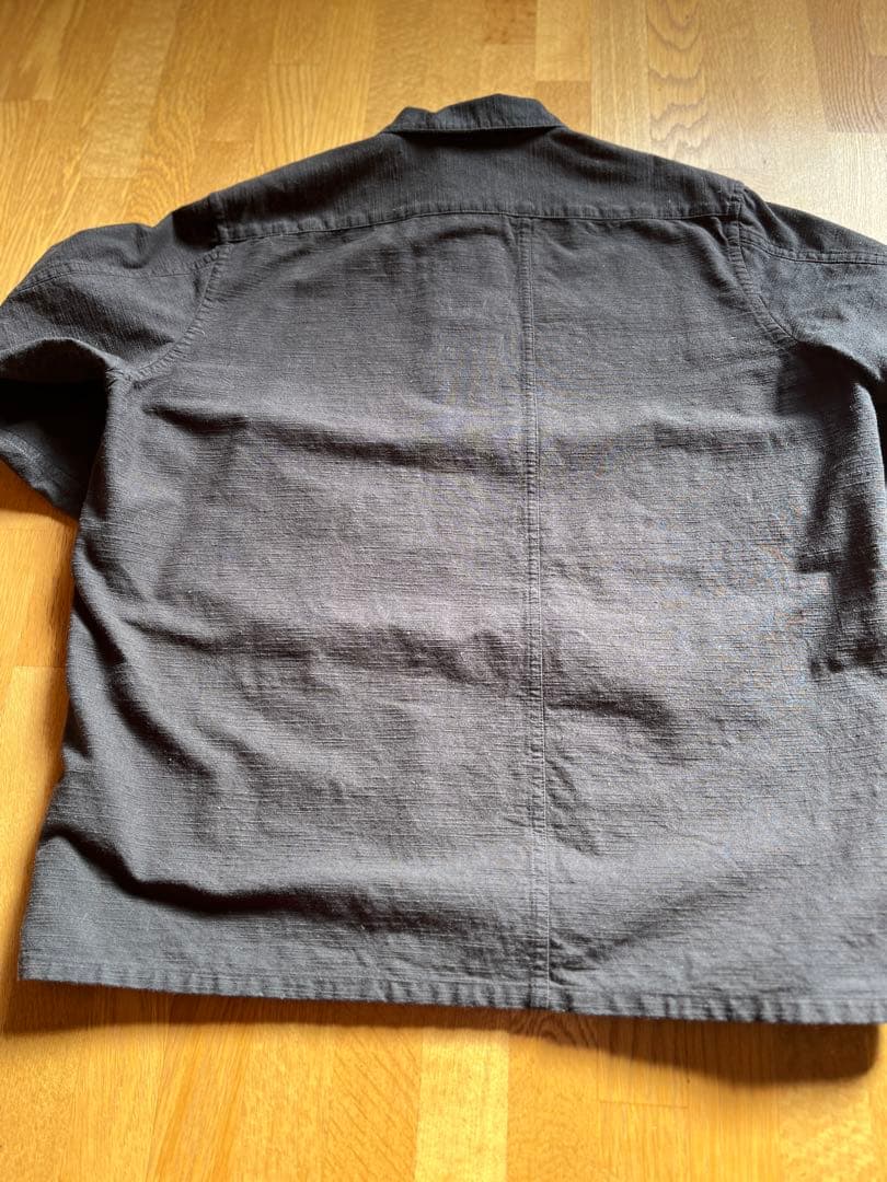 OSOCU知多木綿 黒染め オープンカラーシャツジャケット 名古屋黒紋付染