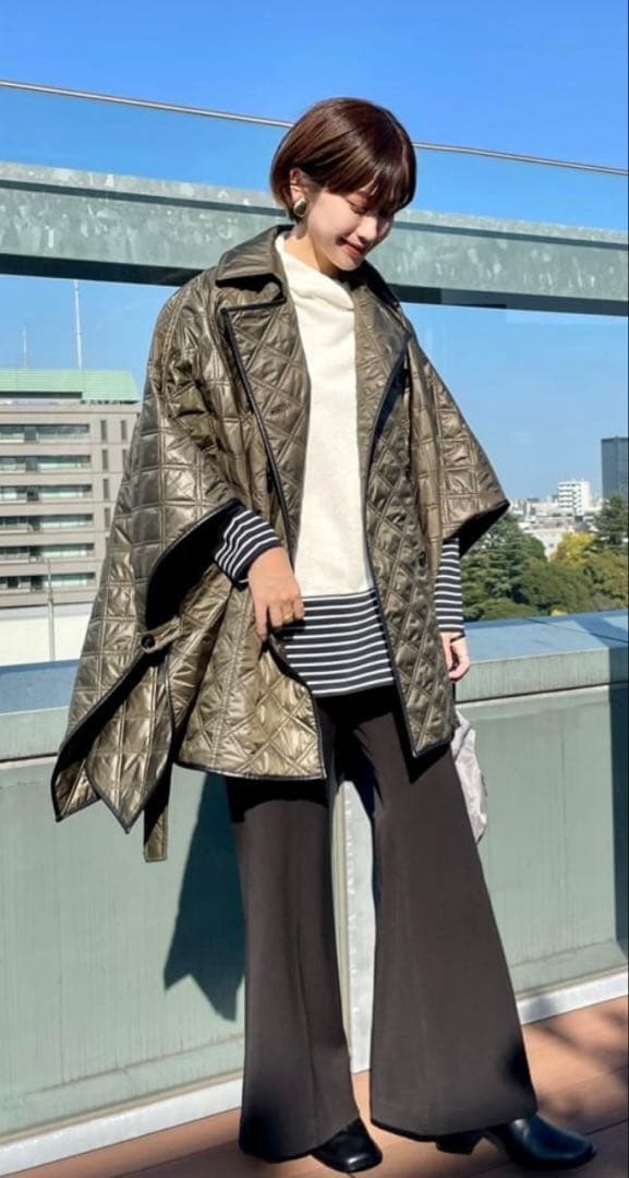 未使用タグ付き♡LOVELESS キルティング　ポンチョ　コート　ベルト付き