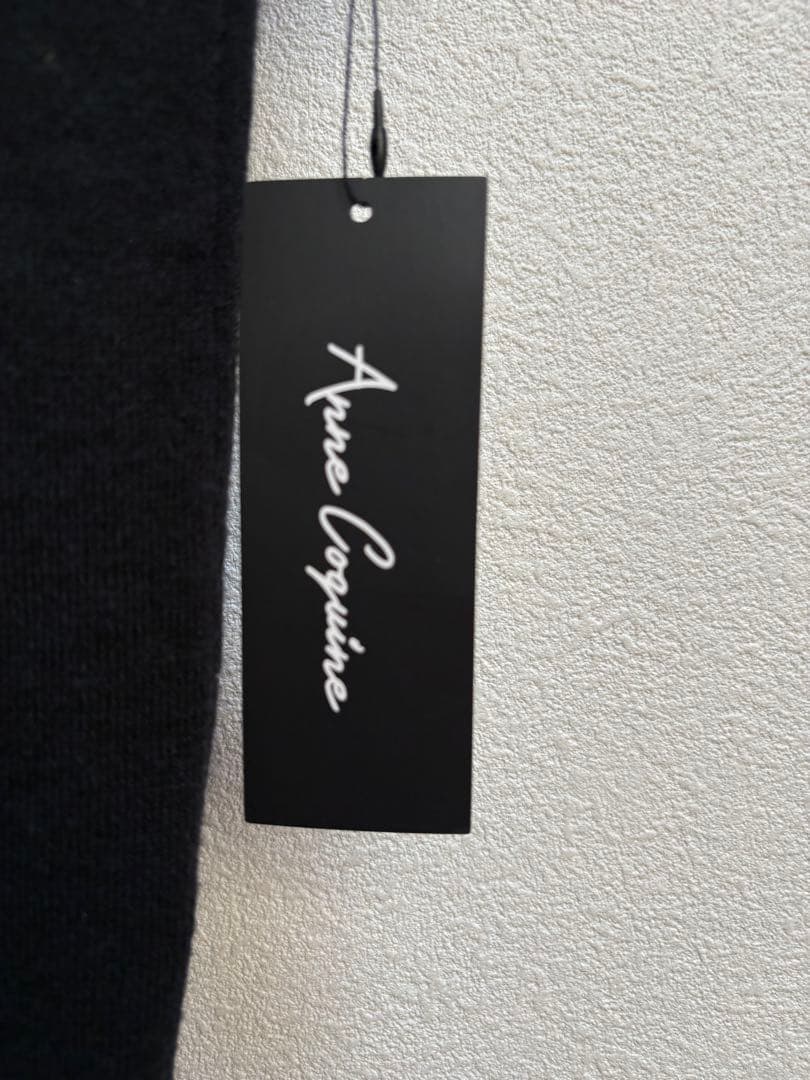 新品タグ付き☆アンコキーヌ☆コアスパンヤーンニット2wayワンピ☆ブラック☆LL