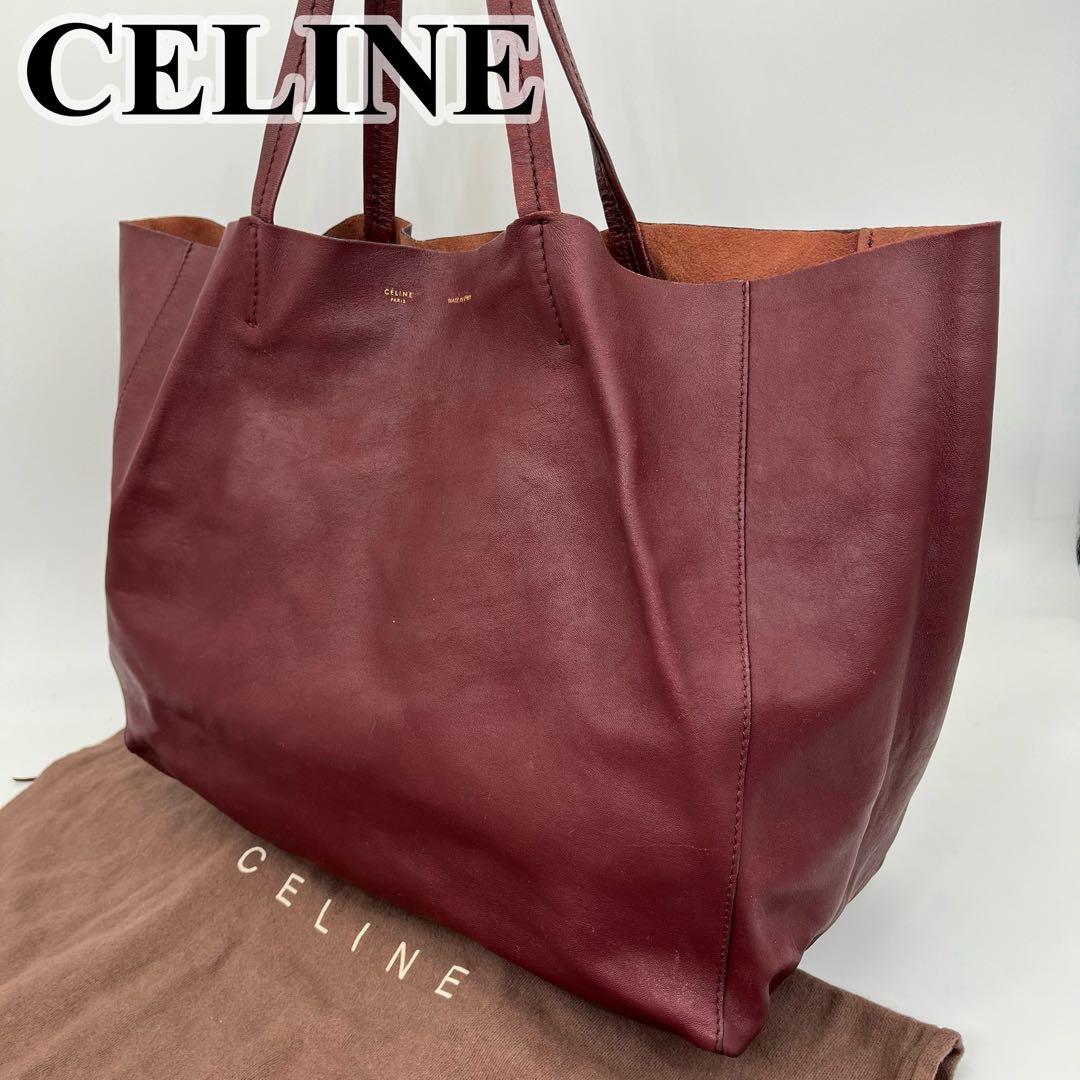 CELINE トートバッグ 肩掛け ホリゾンタルカバ ロゴ入り 本革 A4可能