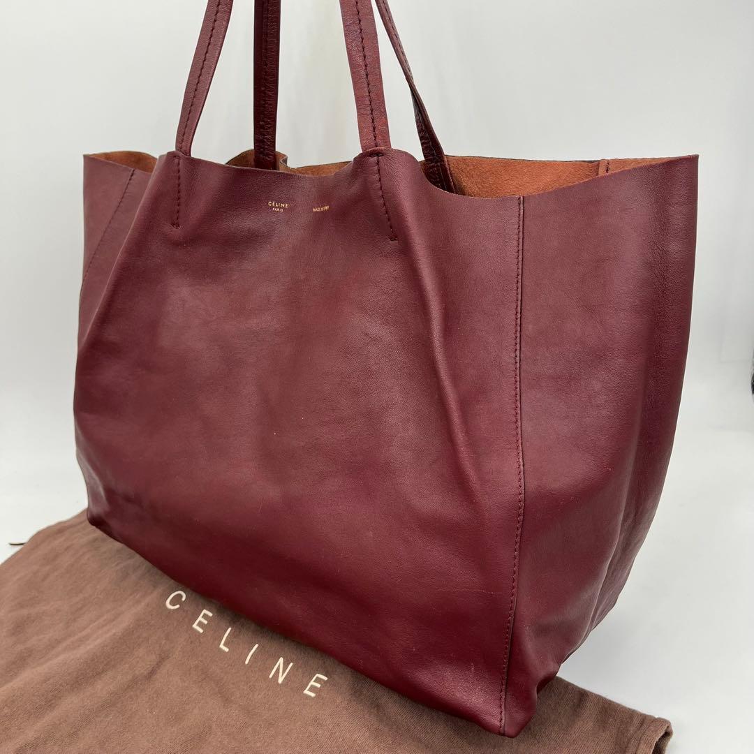 CELINE トートバッグ 肩掛け ホリゾンタルカバ ロゴ入り 本革 A4可能