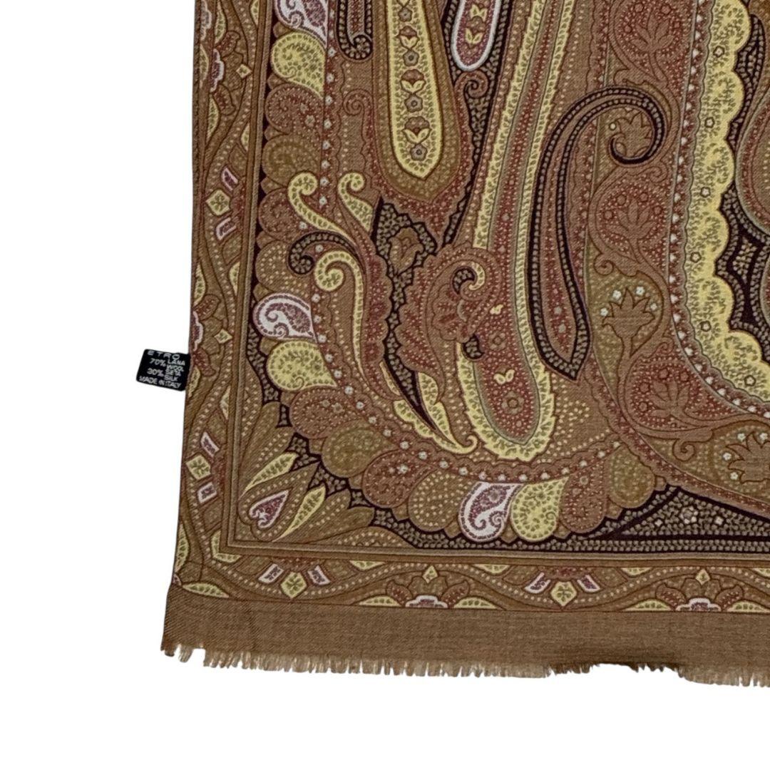 美品✨ETRO エトロ シルク混 ペイズリー イタリア 大判ストール スカーフ