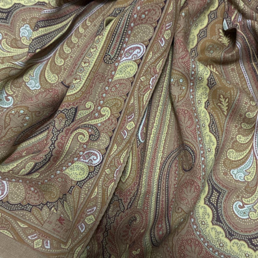 美品✨ETRO エトロ シルク混 ペイズリー イタリア 大判ストール スカーフ