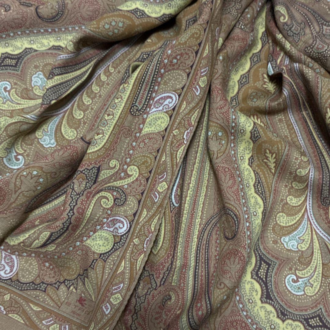 美品✨ETRO エトロ シルク混 ペイズリー イタリア 大判ストール スカーフ