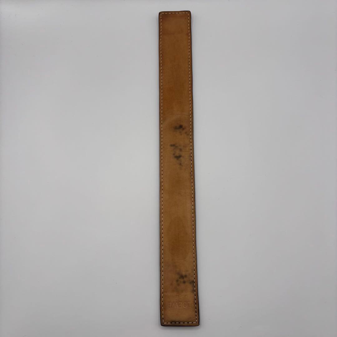 LOEWE バングル　ブラック　アナグラム　スラップ　レザー　型押し　ロエベ