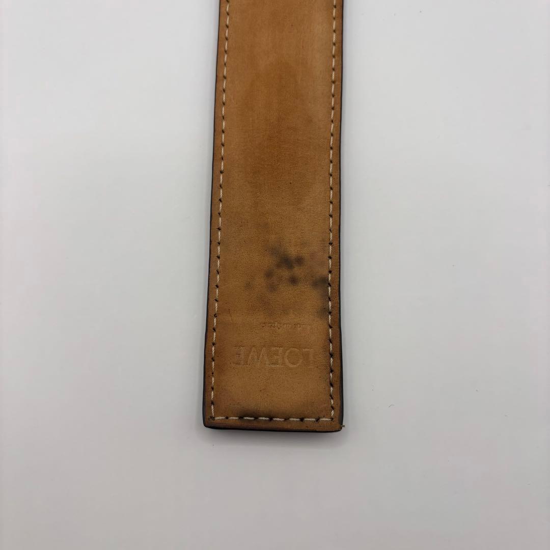 LOEWE バングル　ブラック　アナグラム　スラップ　レザー　型押し　ロエベ