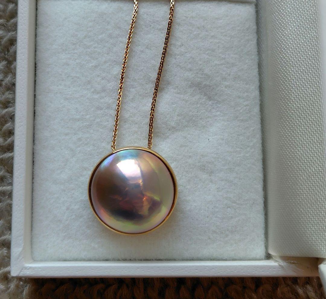 18KYG 奄美大島産 マベパール ペンダント 14mmup