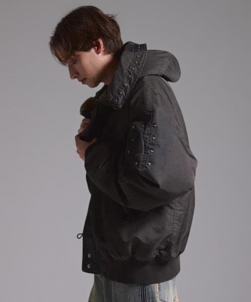 【GRANCY】ファーポケットデザインフェードN2Bジャケット　ブラウンM