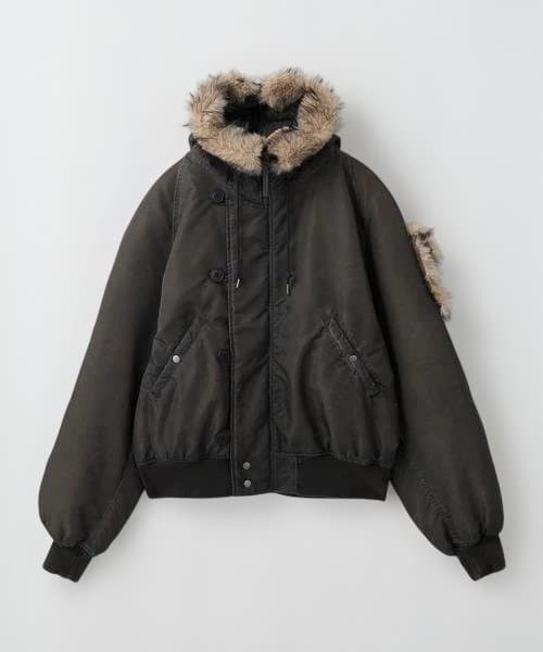 【GRANCY】ファーポケットデザインフェードN2Bジャケット　ブラウンM