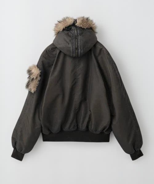 【GRANCY】ファーポケットデザインフェードN2Bジャケット　ブラウンM