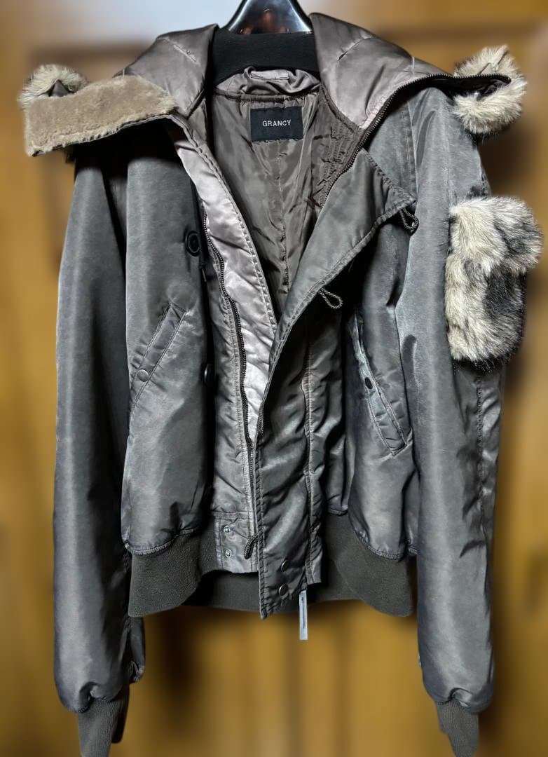 【GRANCY】ファーポケットデザインフェードN2Bジャケット　ブラウンM