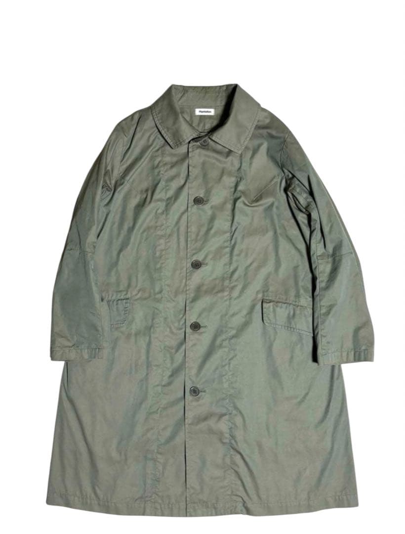 美品 プランテーション ステンカラーコート ライナー付き カーキ サイズ2