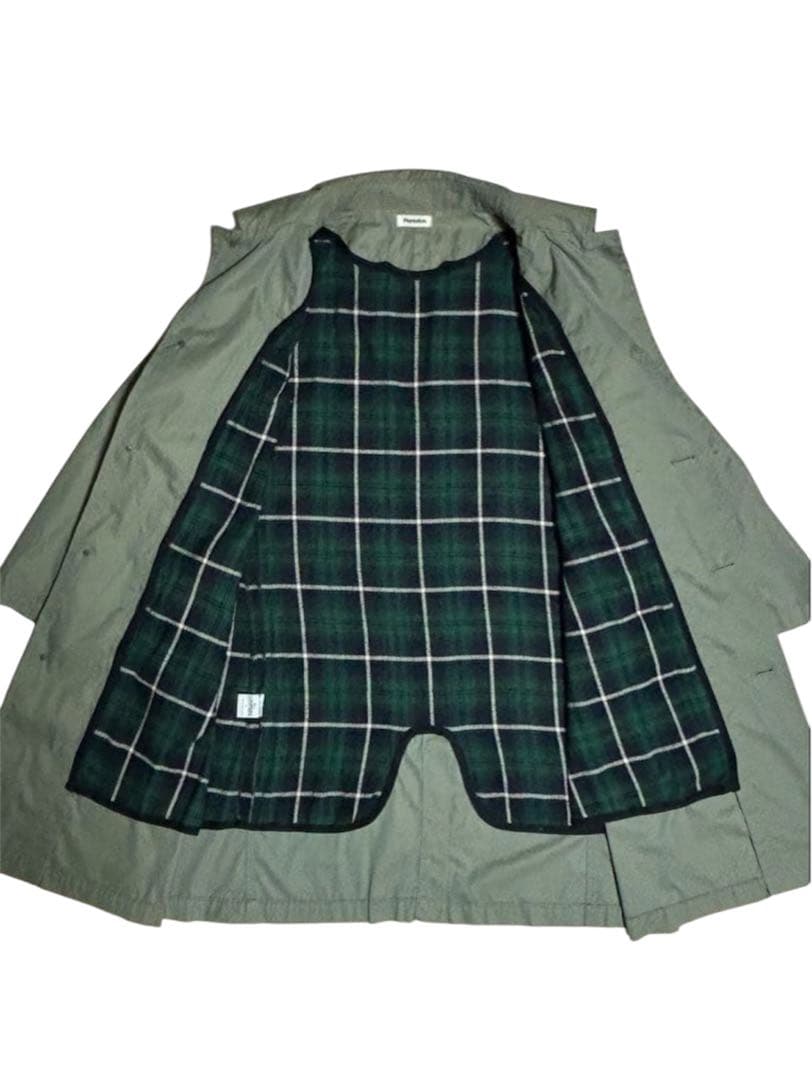 美品 プランテーション ステンカラーコート ライナー付き カーキ サイズ2