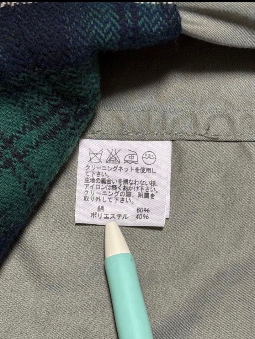 美品 プランテーション ステンカラーコート ライナー付き カーキ サイズ2